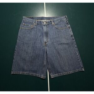 Vintage Levi's 550 Relaxed Fit Jean Shorts Men's 34 Dark Wash Denim 10" Inseam